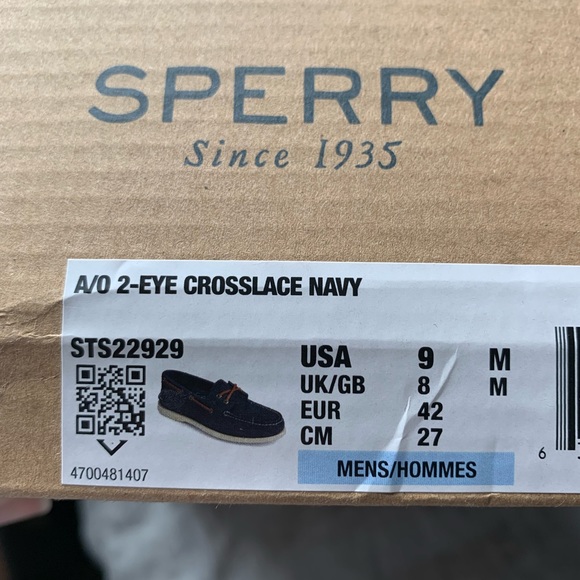 NWOT Men’s Navy Blue Sperry’s - Picture 7 of 8